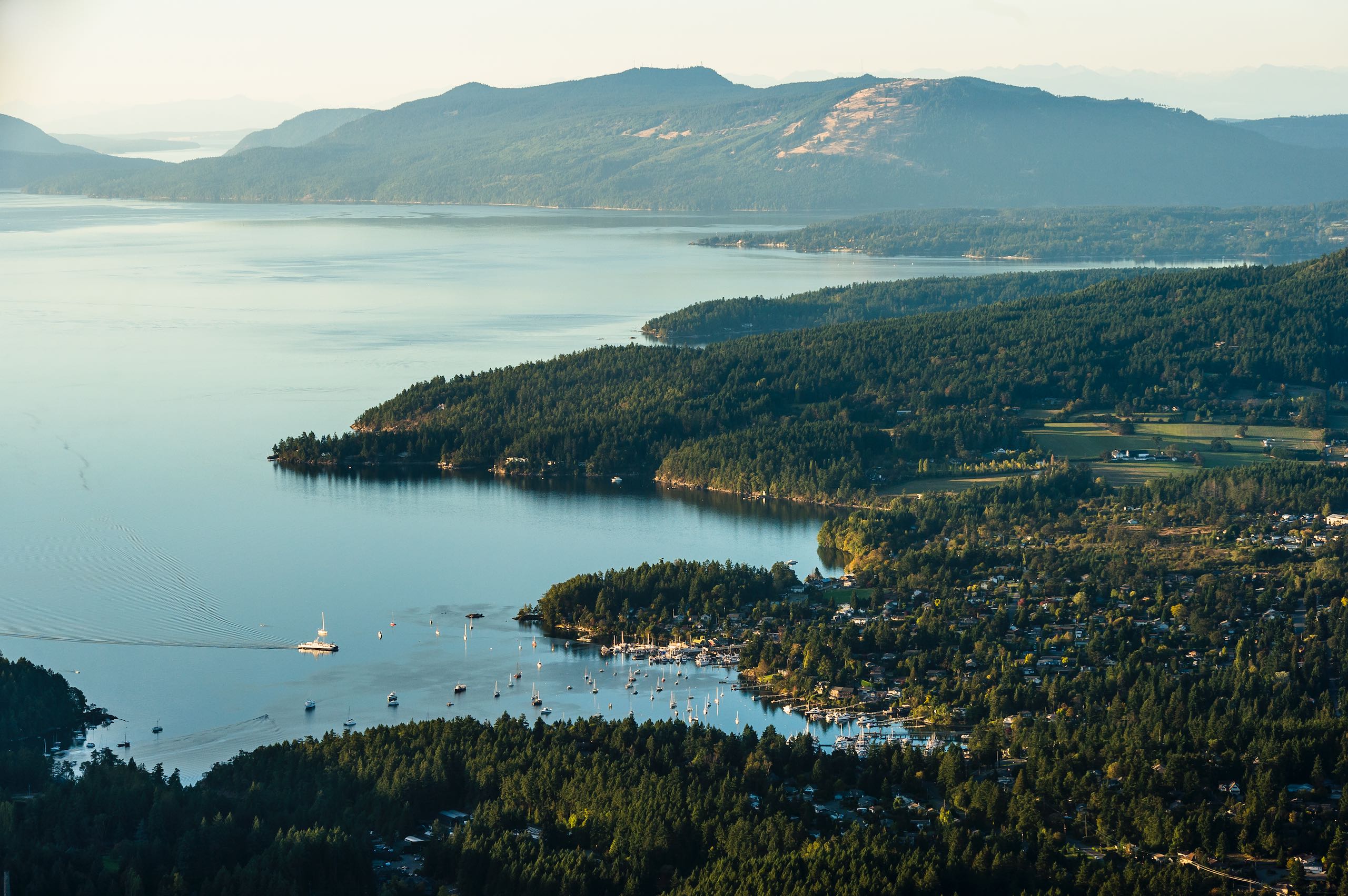Aerial shot of Brentwood Bay
