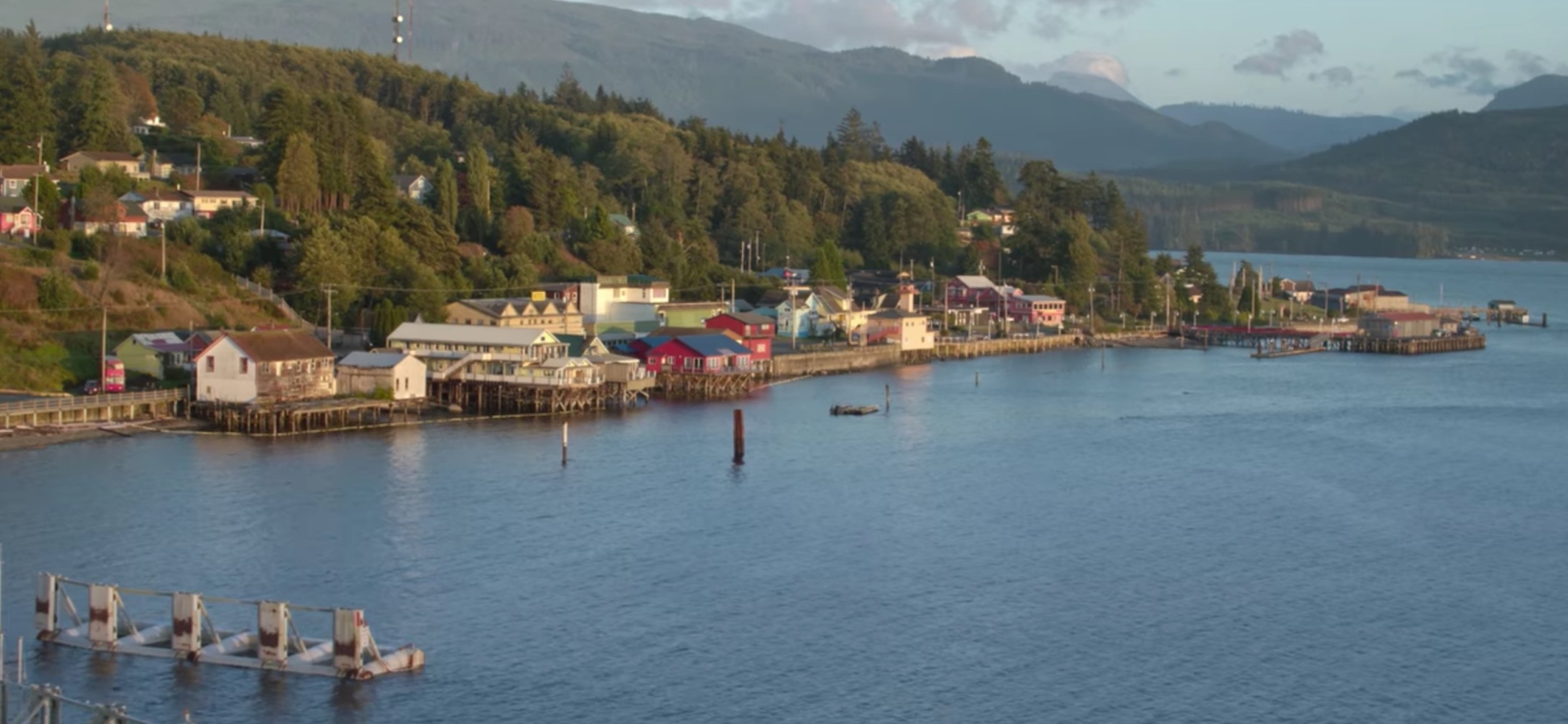 Aerial of Vancouver Island fishing village