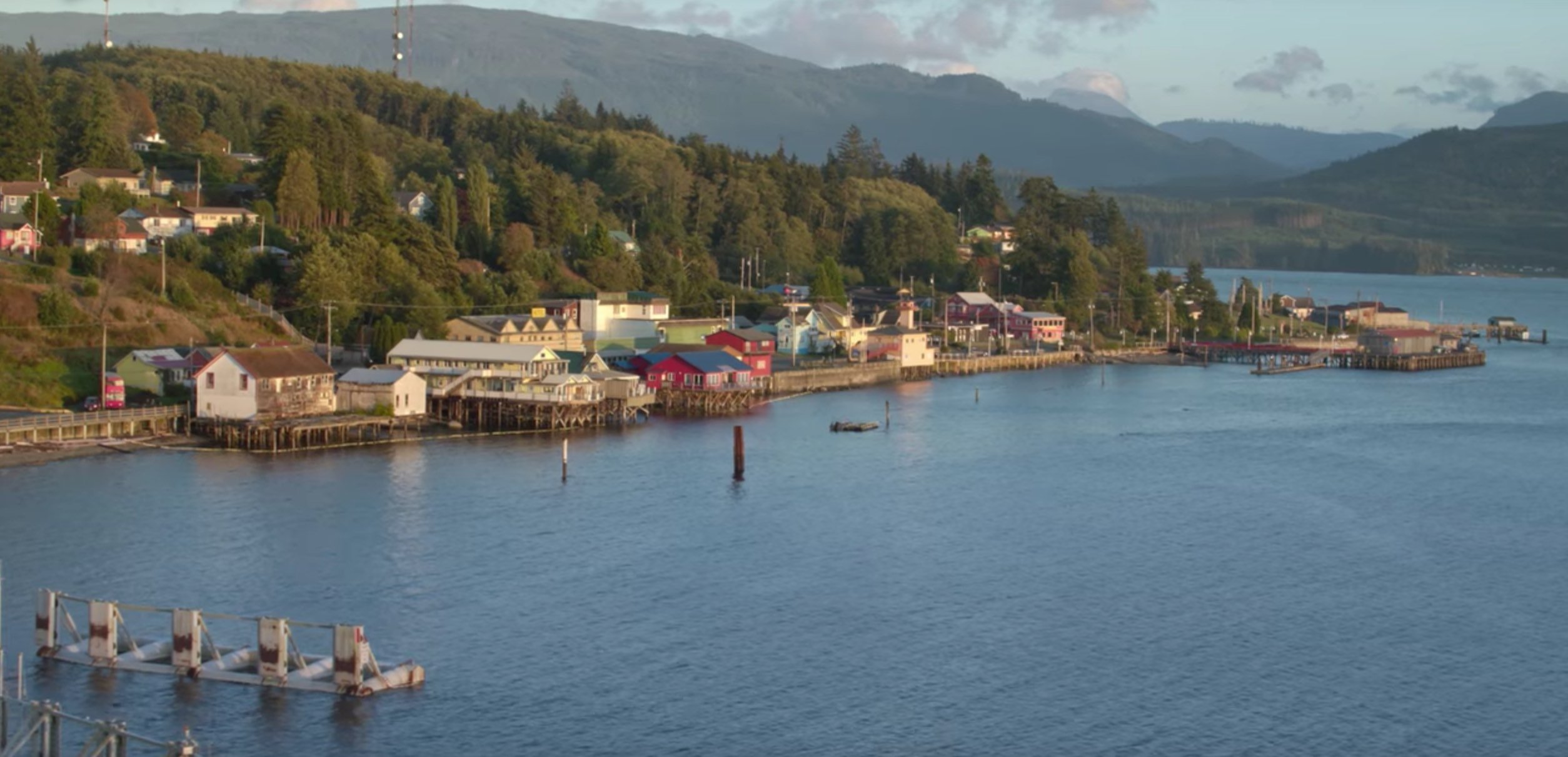 Aerial of Vancouver Island fishing village