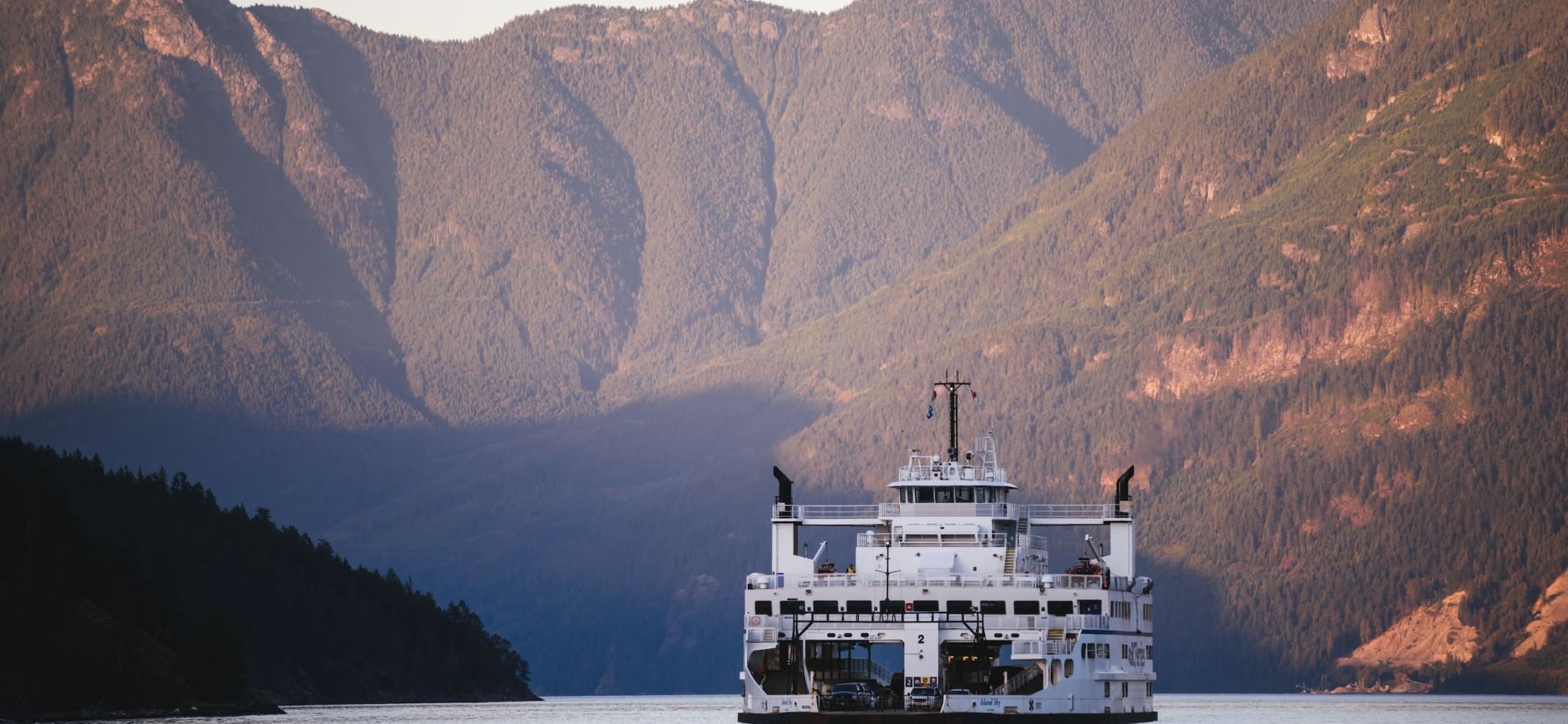 BC Ferries' vessel Island Sky approaches Earl's Cove