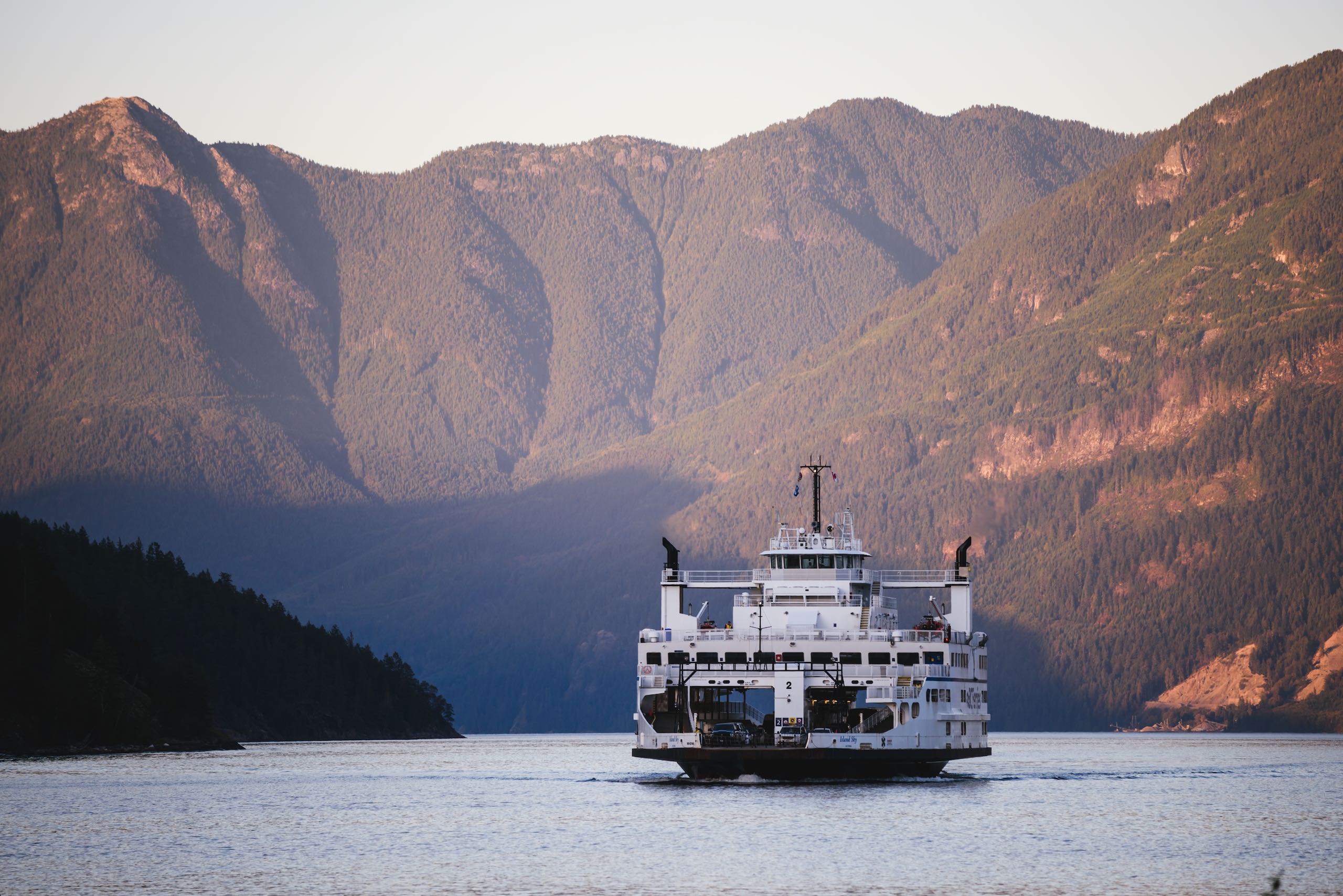 BC Ferries' vessel Island Sky approaches Earl's Cove