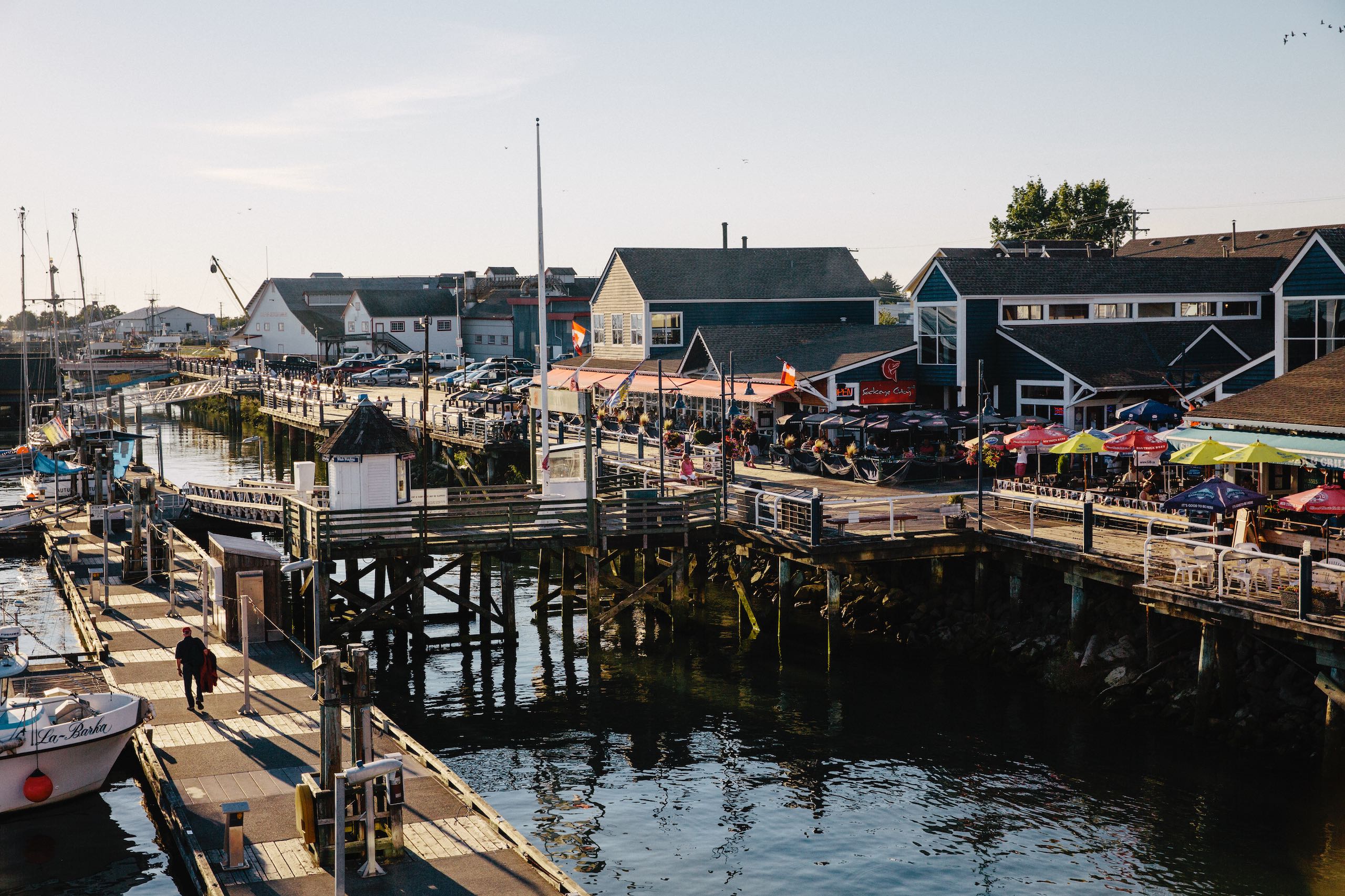 The bustling waterfront of Steveston Village