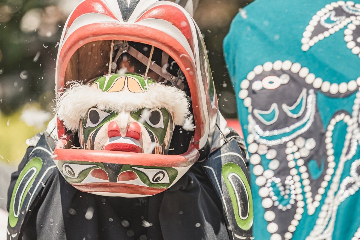 Kwakwaka’wak dancers at the Victoria Cultural Festival.