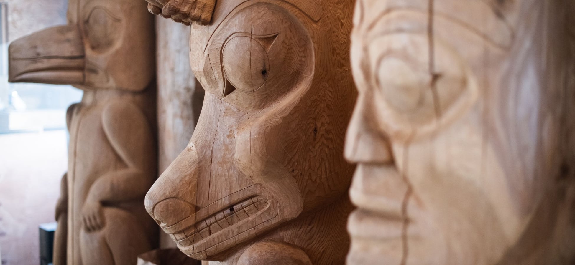 Carvings in the Laxgalts'ap Carving Shed.