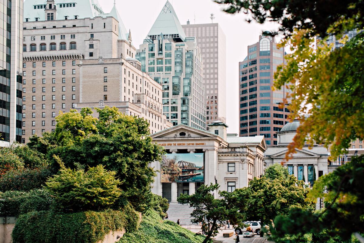 Exterior of the Vancouver Art Gallery.