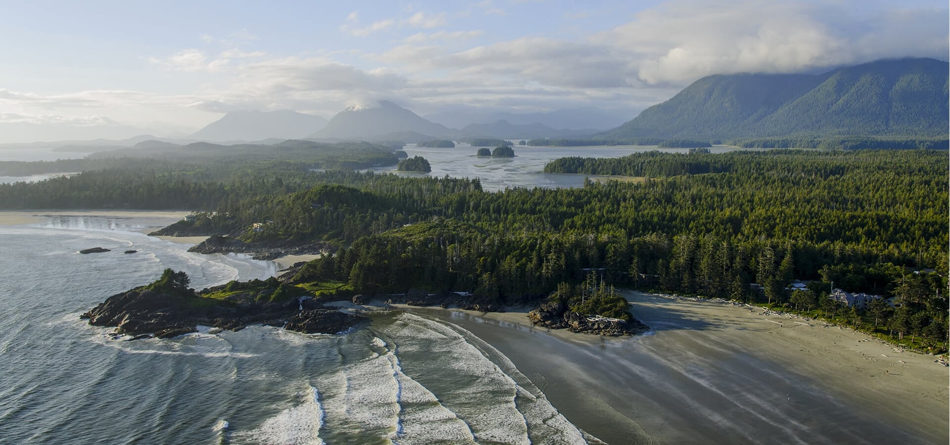 An aerial view of Pacific Rim in BC, Canada