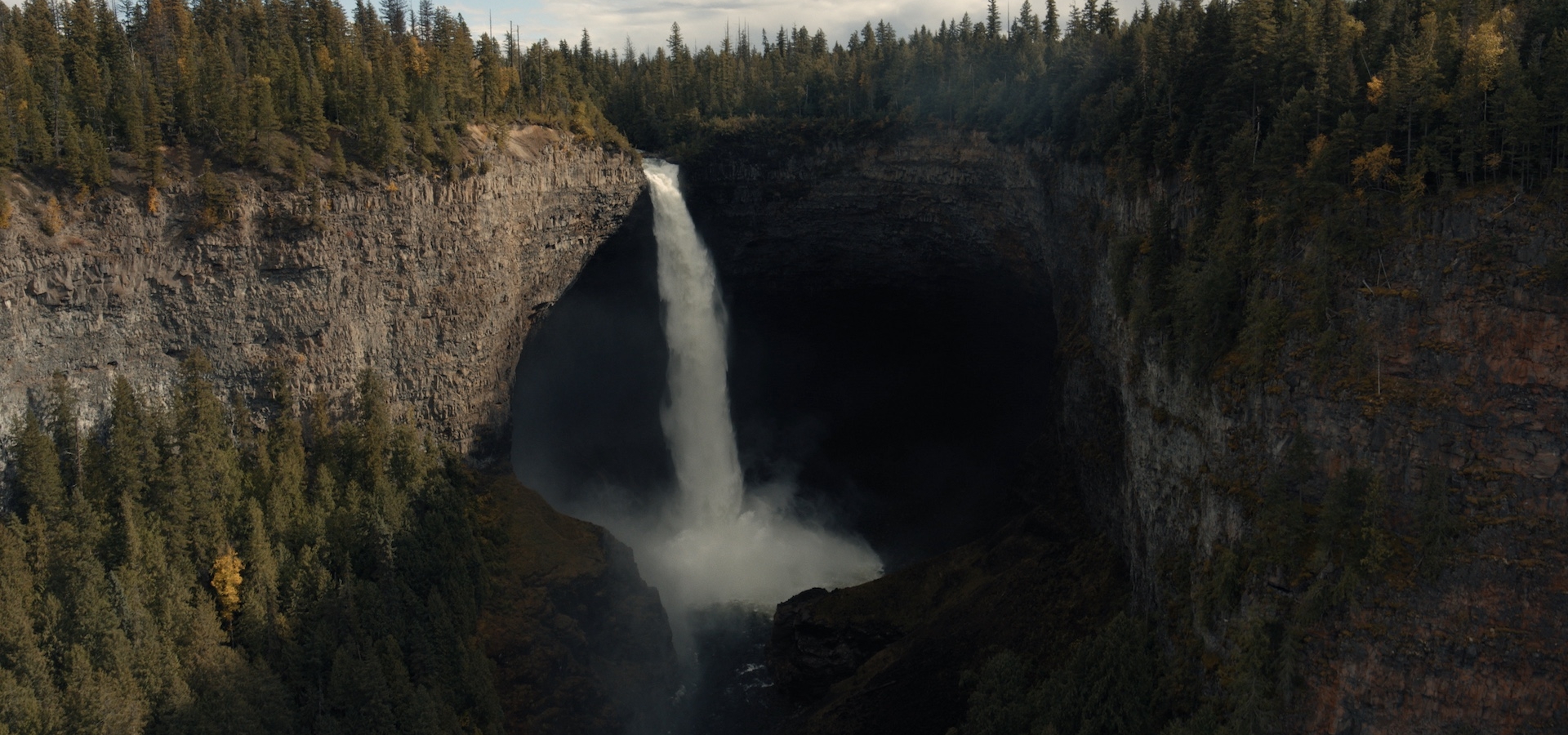 A waterfall in Wells Gray Provincial Park in BC