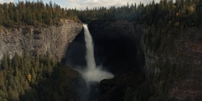 A waterfall in Wells Gray Provincial Park in BC