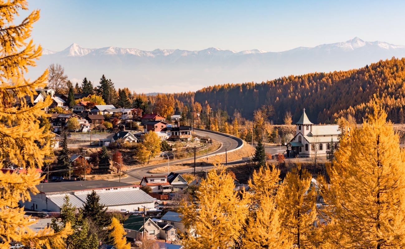 The town of Kimberley in the fall.