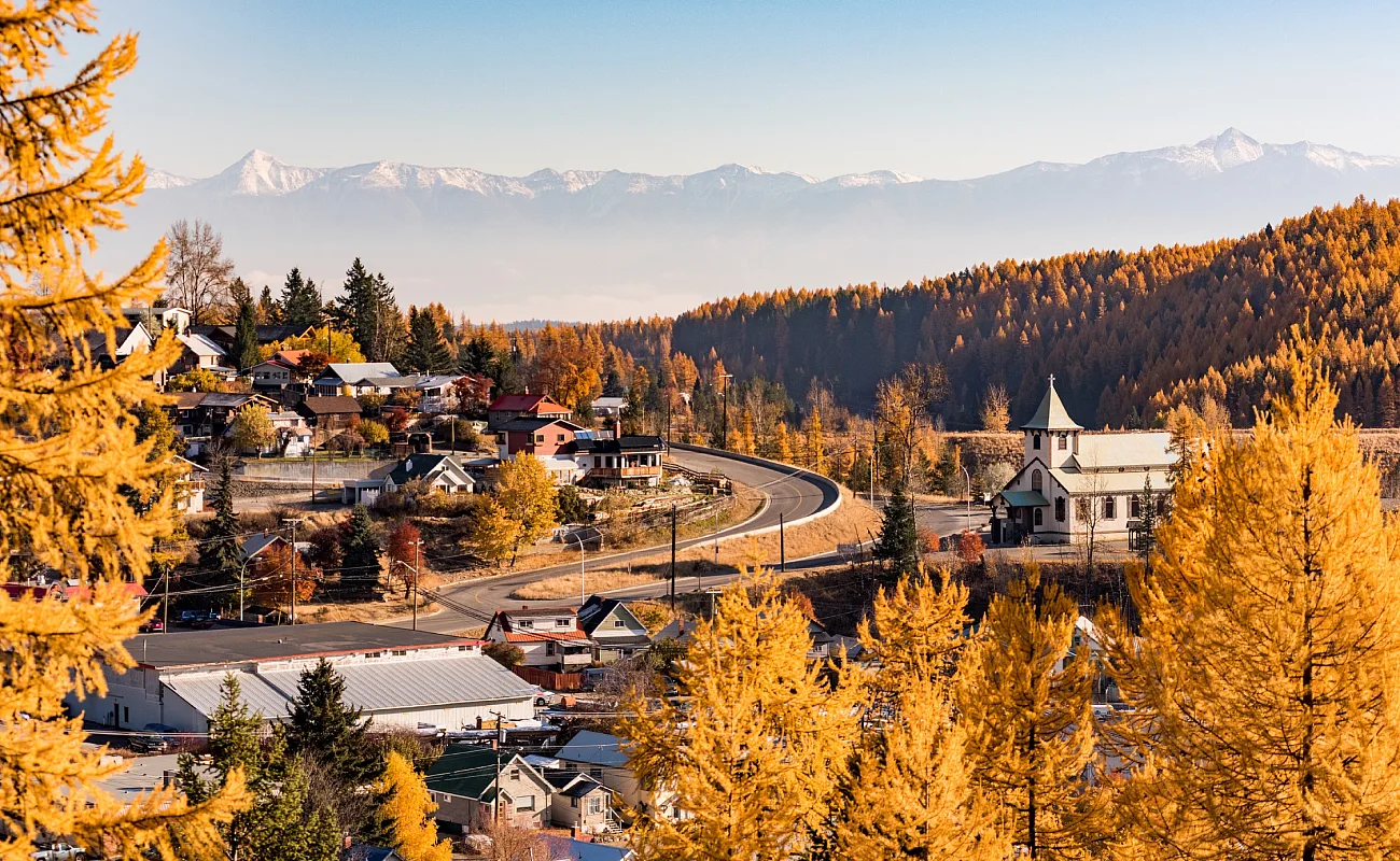 Die Stadt Kimberley im Herbst.