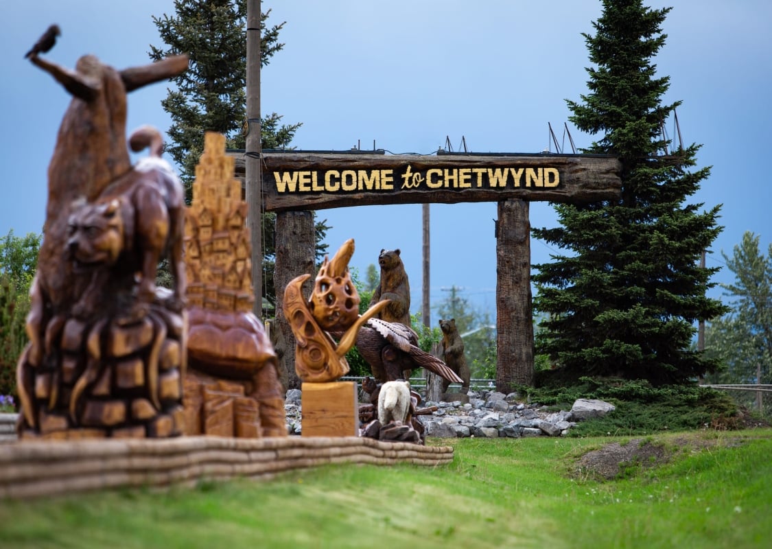 Chainsaw carvings in Chetwynd.