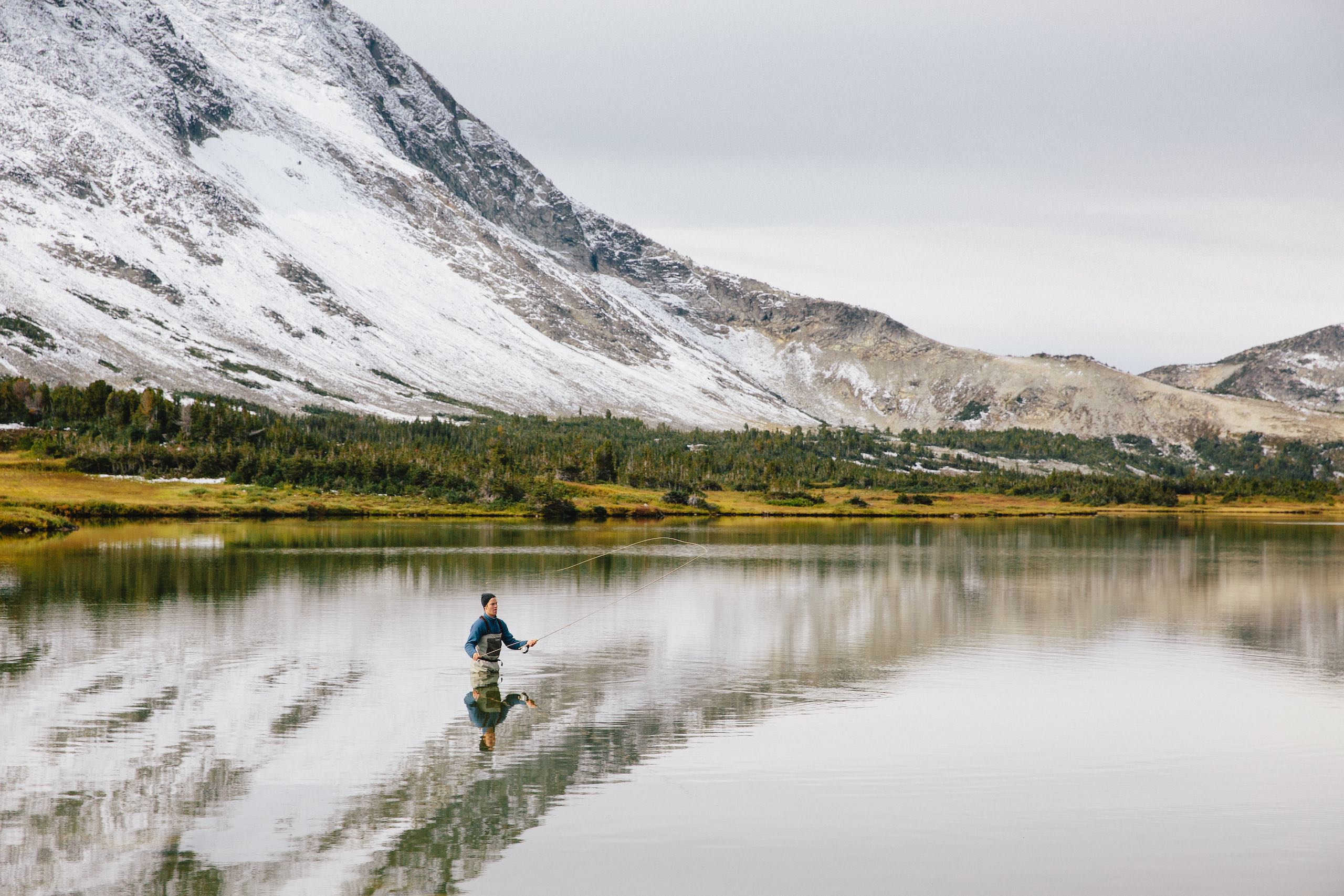 Fly fishing in Fish Lake