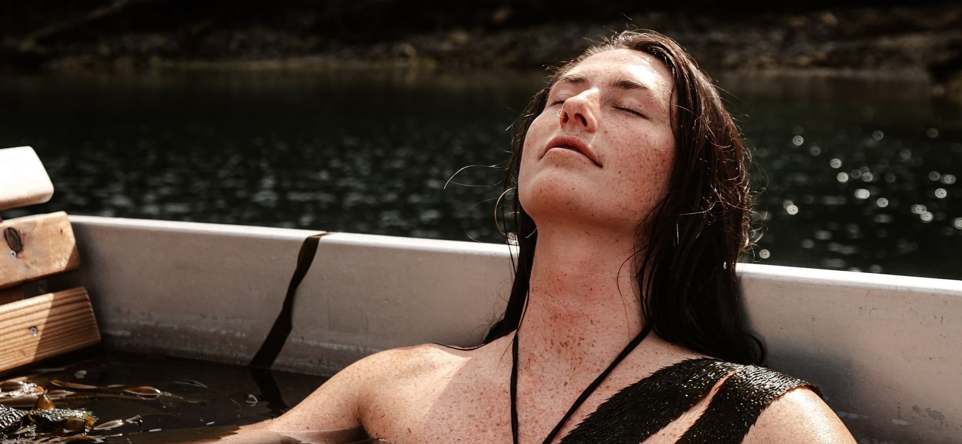 Seaweed hot tub experience at Moon Jelly Bathouse