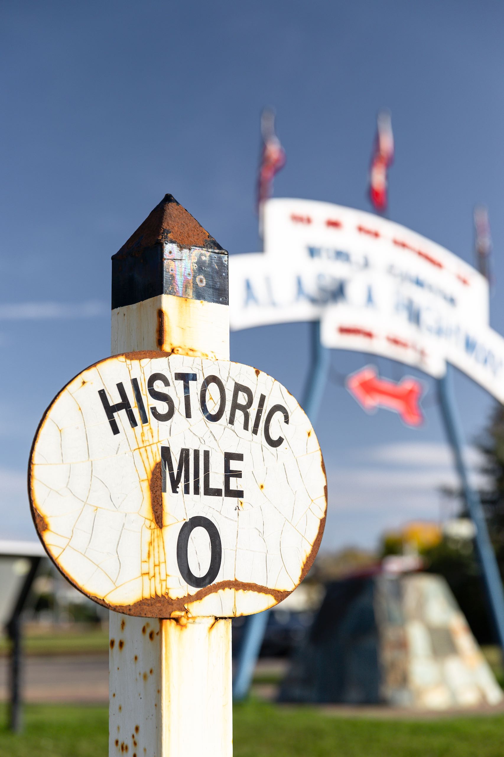 Mile Zero sign Dawson Creek.