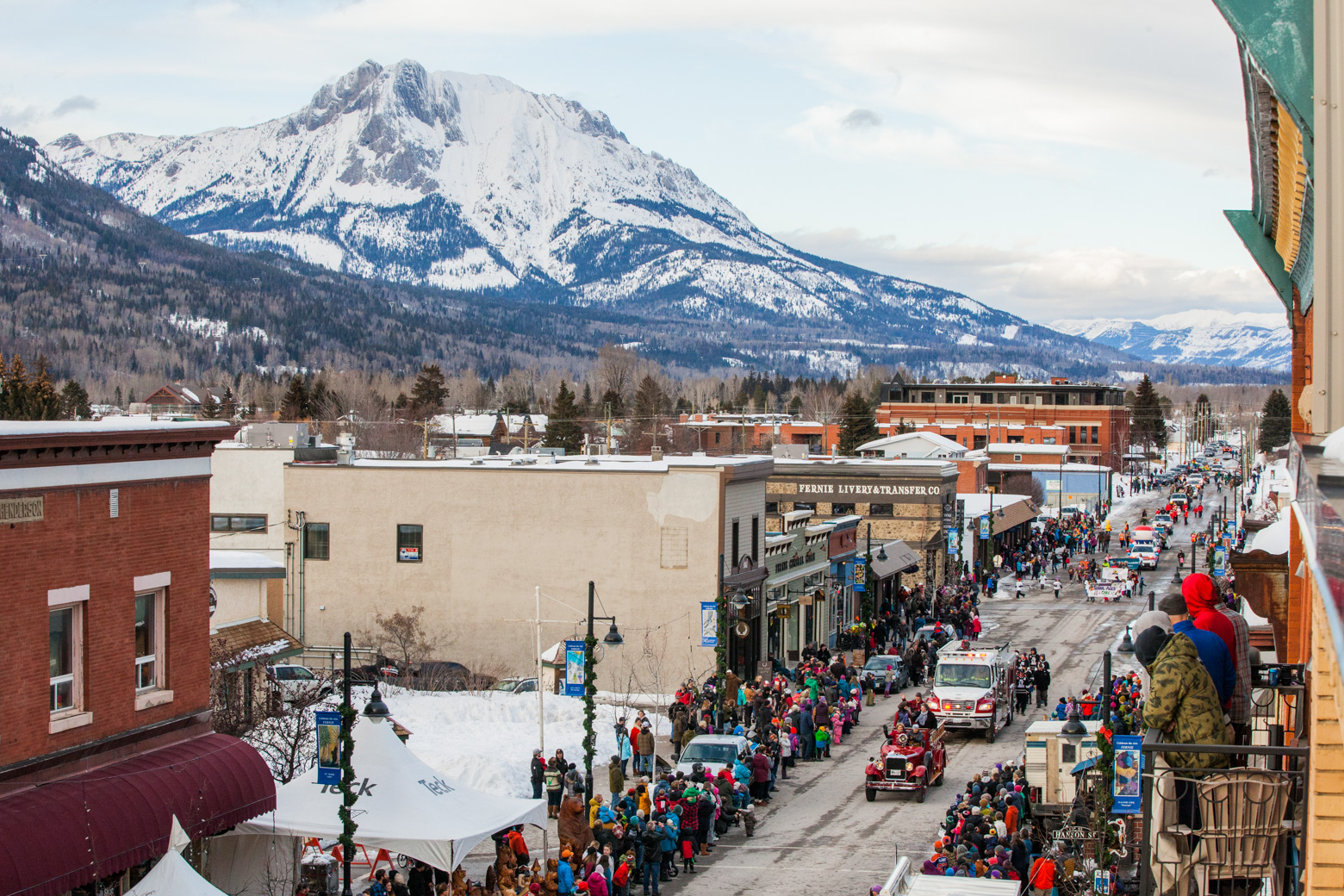 People attending the Griz Days Winter Festival parade in 2017