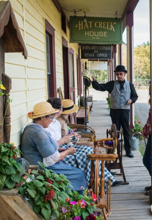 Actors in historical costume at Hat Creek Ranch