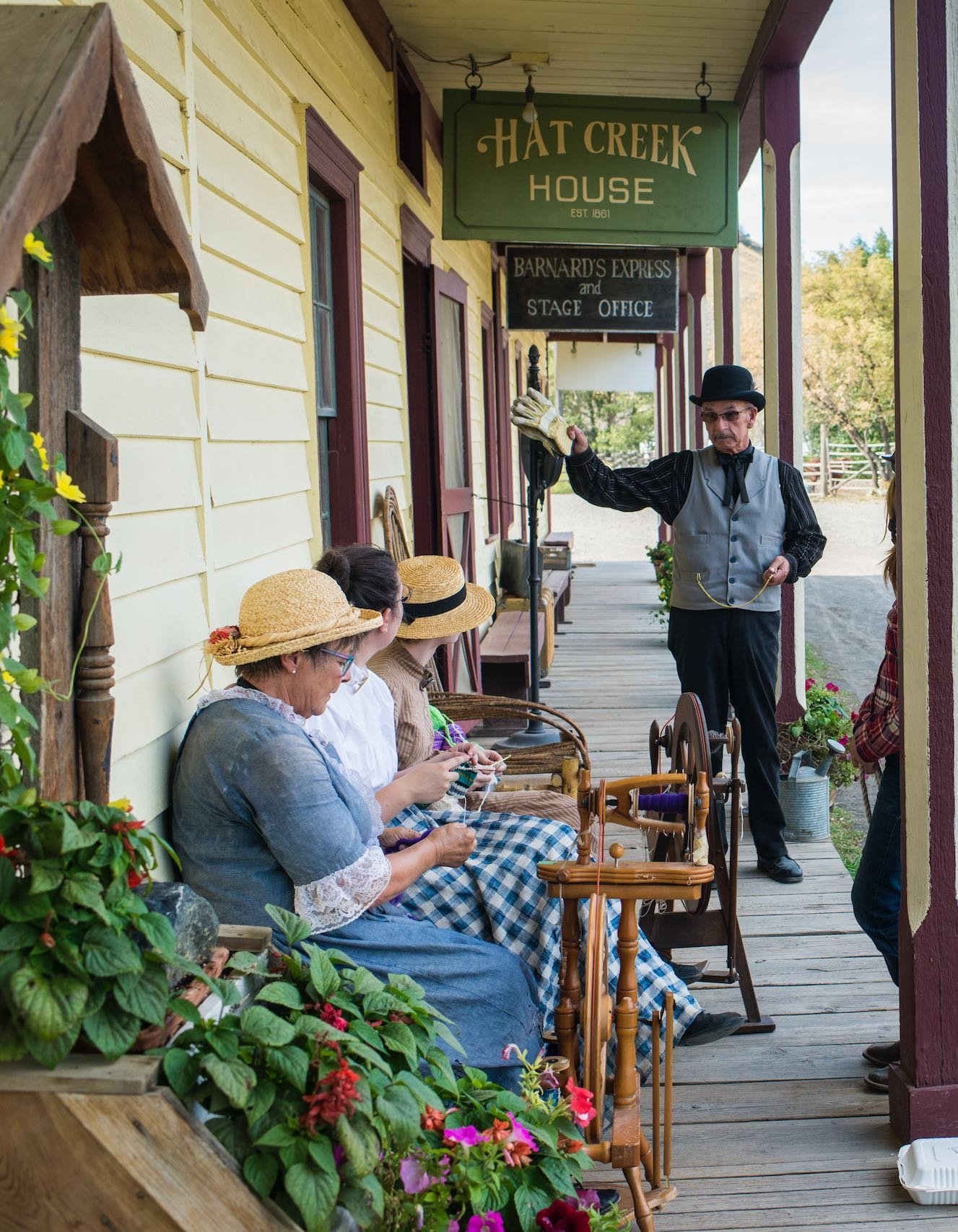 Actors in historical costume at Hat Creek Ranch