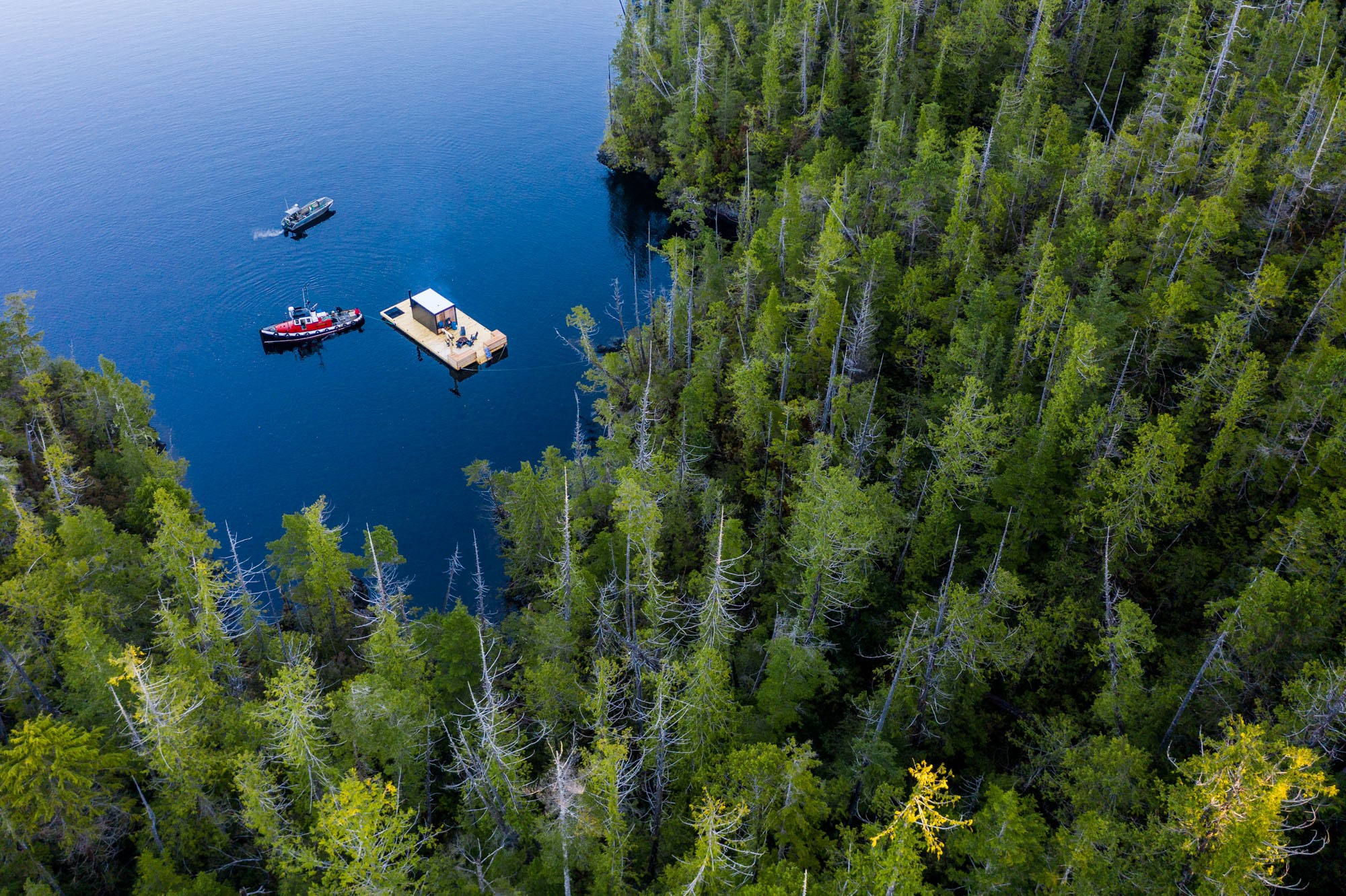 Floating sauna at Tofino Resort + Marina