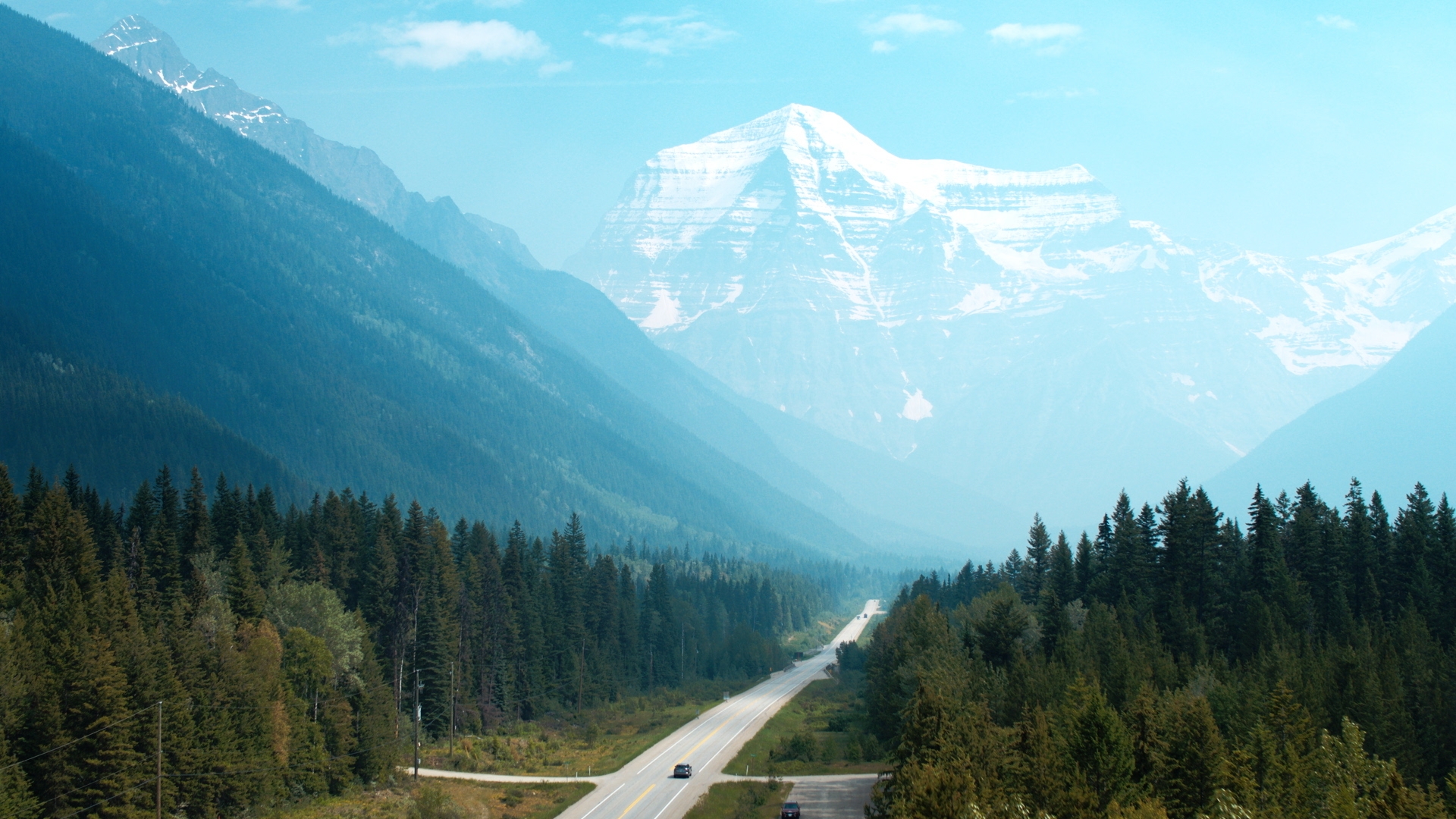 A highway on the Rainforest to Rockies route in BC, Canada
