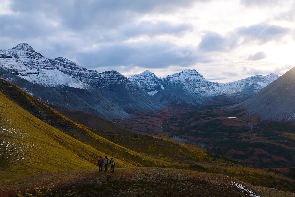 Hikers in The Great Wilderness in BC, Canada