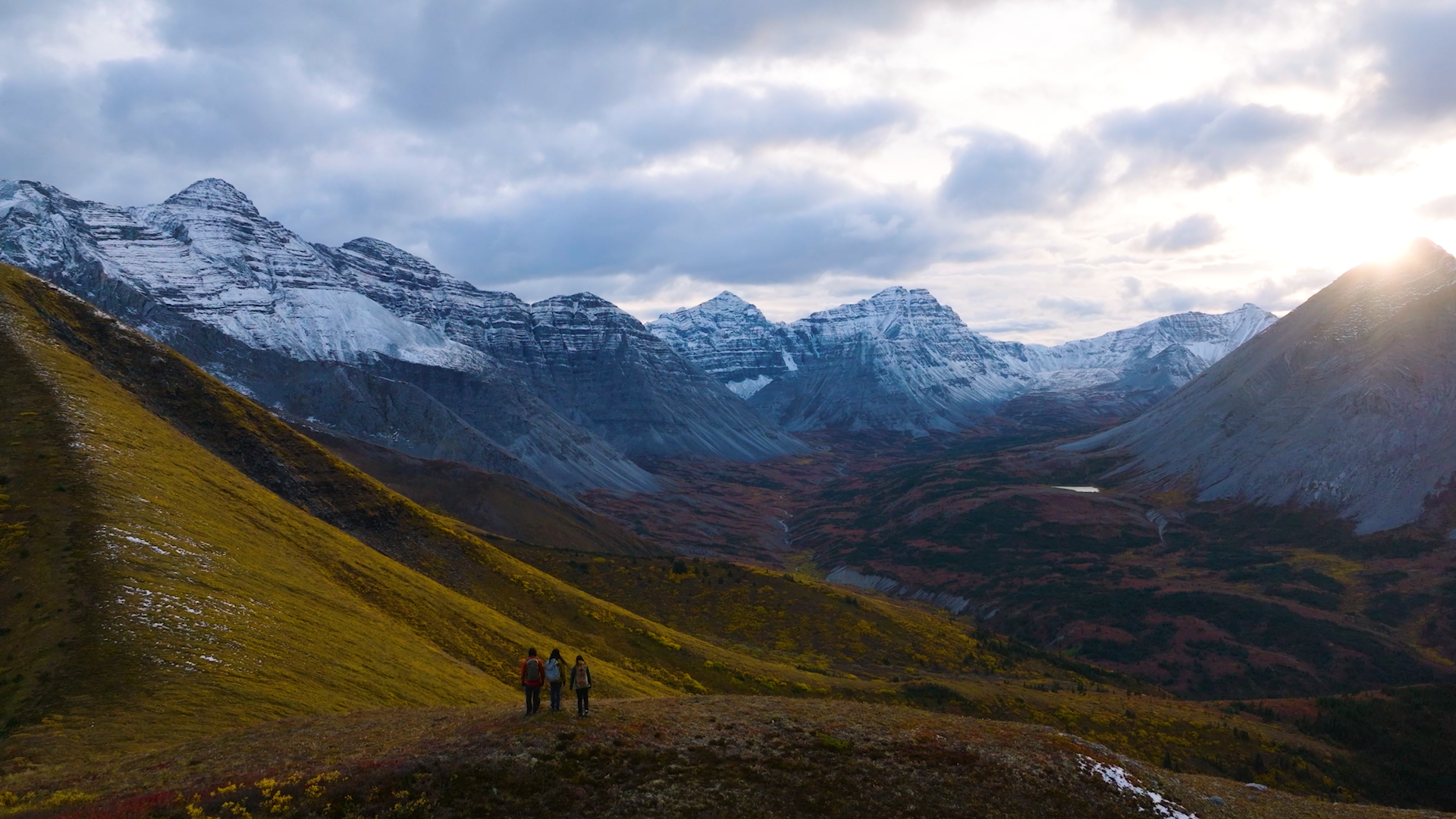 Hikers in The Great Wilderness in BC, Canada