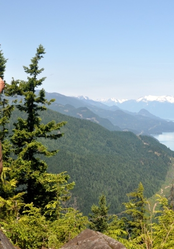 A person hiking the Harrison Grind in Harrison River Valley, BC