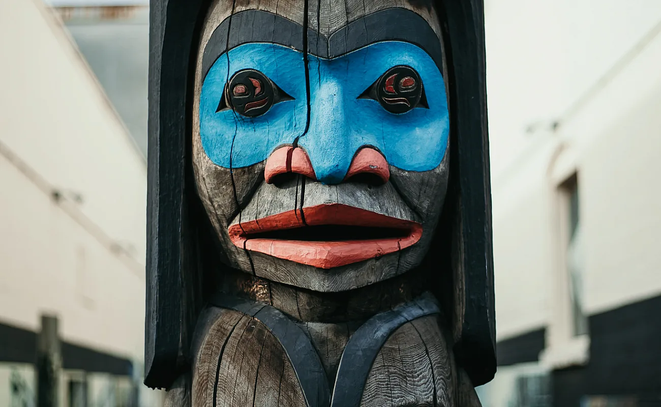 Totem pole of a person