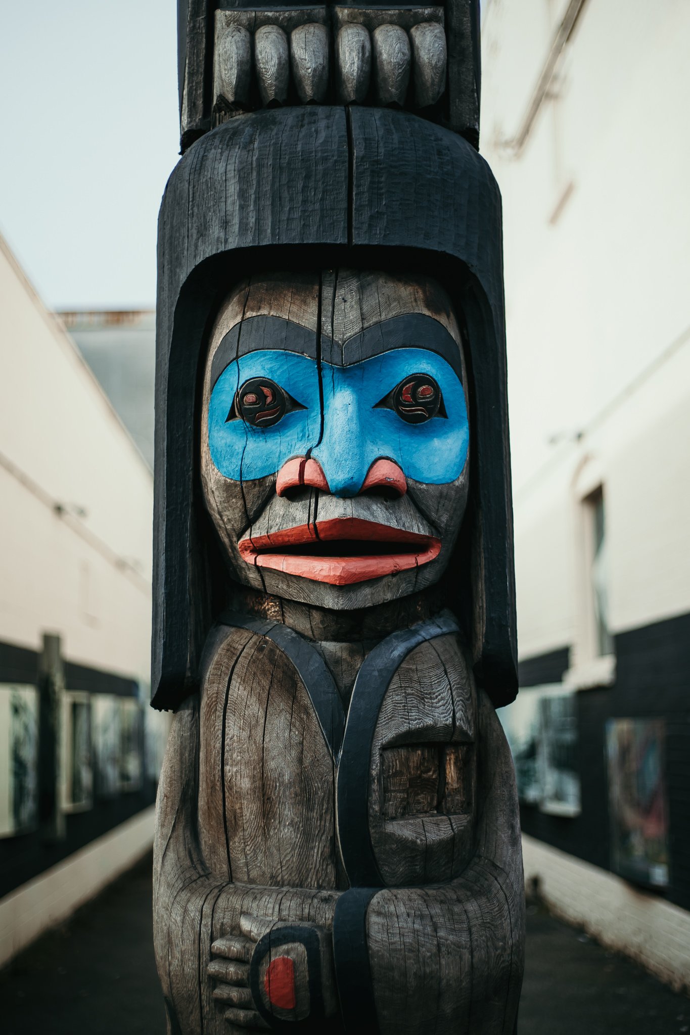 Totem pole of a person