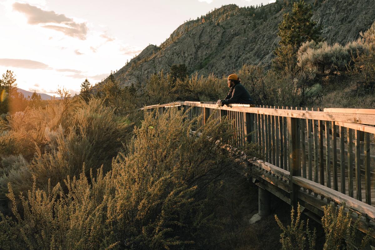 Walking along the boardwalk at Nk'mip Desert Cultural Centre | Shayd Johnson
