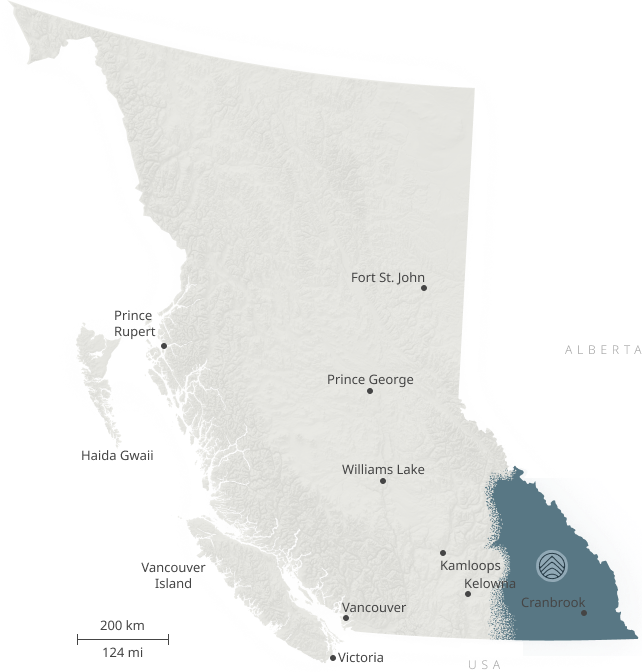 Map Of British Columbia, Canada