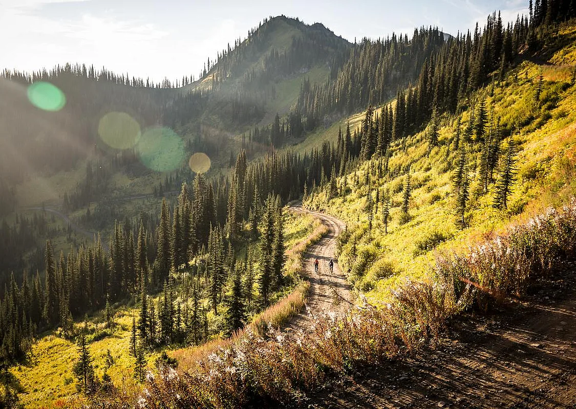 Mountain biking near Idaho Peak.