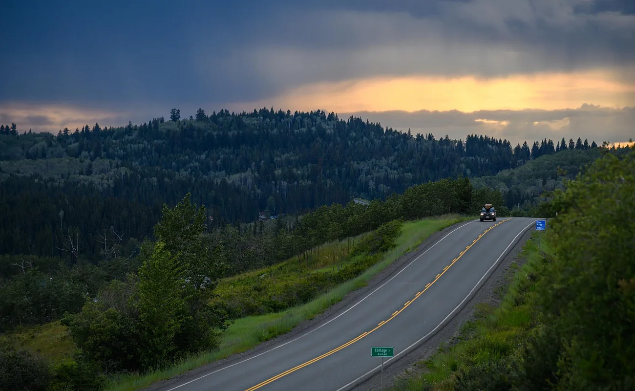 Driving past Lac des Roches along Highway 24, The Fishing Highway
