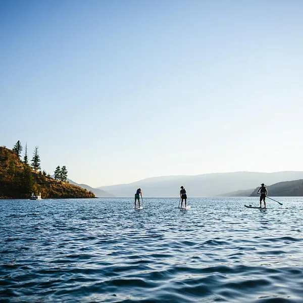 Paddleboarder auf dem Kalamalka-See